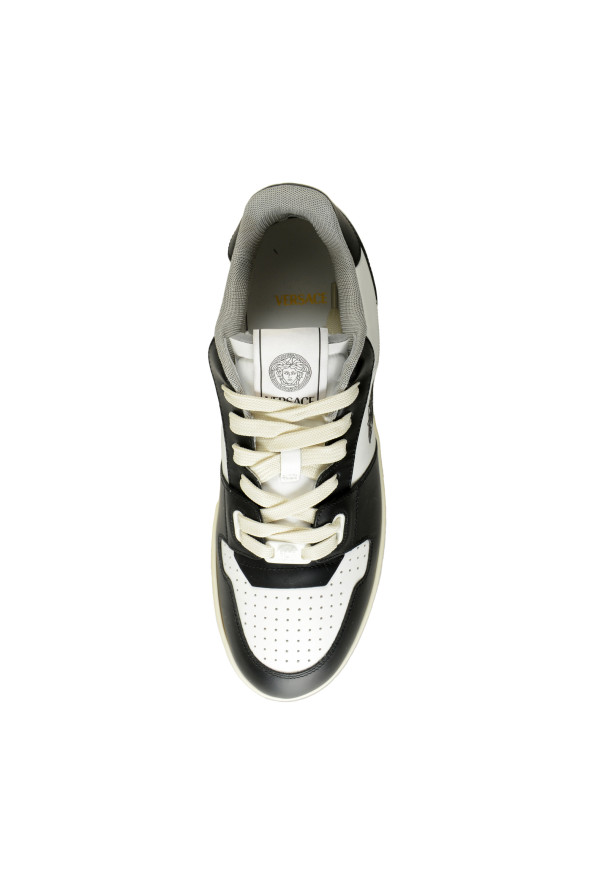 Versace Women's Black 
White Leather Medusa Logo Sneakers Shoes: Picture 7