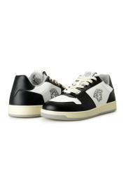 Versace Women's Black 
White Leather Medusa Logo Sneakers Shoes: Picture 8