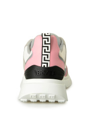 Versace Women's Logo Candy Pink 
White Leather Sneakers Shoes: Picture 3