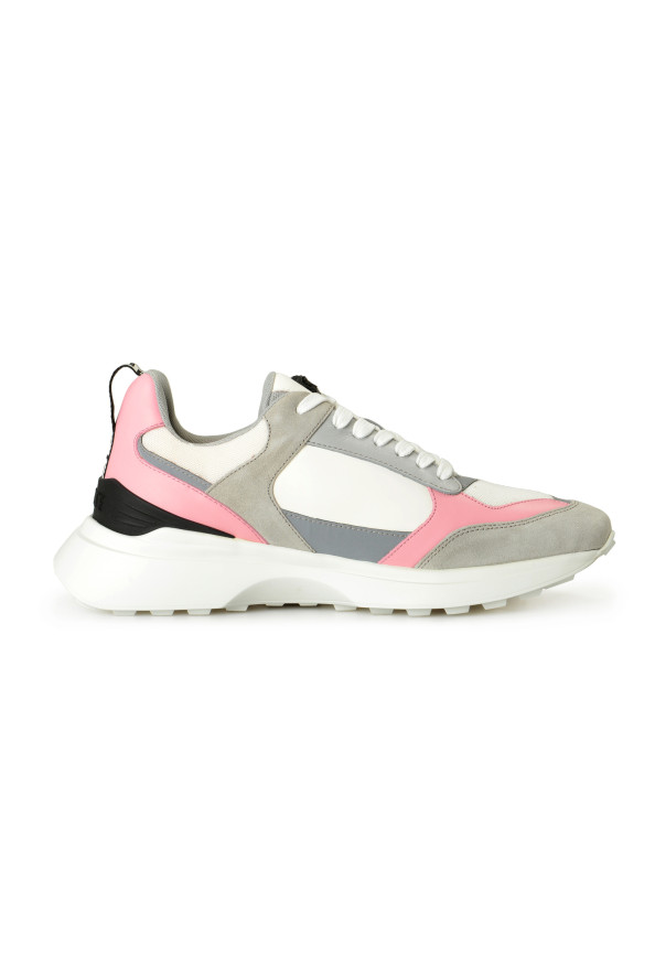 Versace Women's Logo Candy Pink 
White Leather Sneakers Shoes: Picture 4