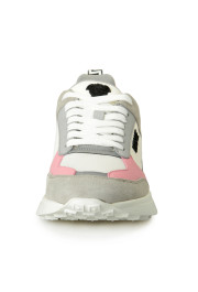 Versace Women's Logo Candy Pink 
White Leather Sneakers Shoes: Picture 5