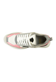 Versace Women's Logo Candy Pink 
White Leather Sneakers Shoes: Picture 7