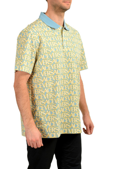Versace Men's Multi-Color Short Sleeve Logo Print Polo Shirt: Picture 2