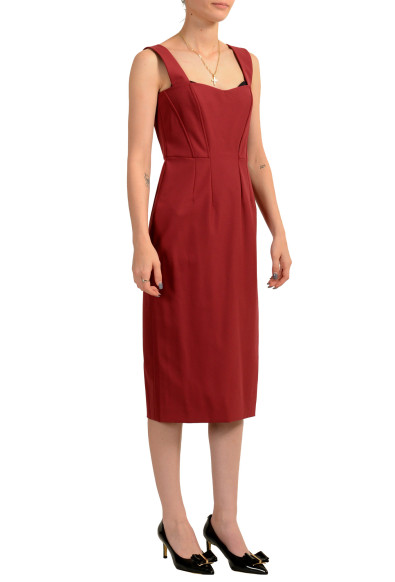 Hugo Boss Women's "Dizena" Burgundy Sleeveless Pencil Dress : Picture 2