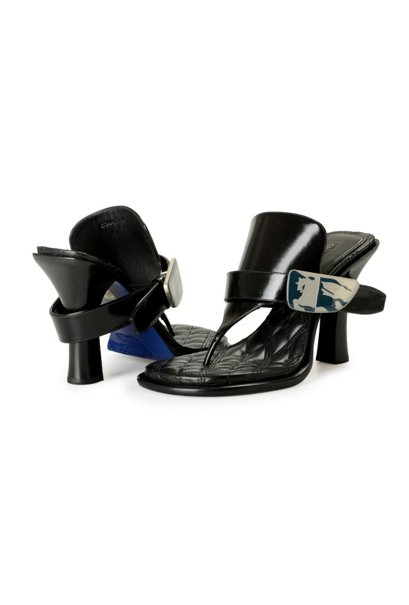 Burberry Women's "BAY" 100% Leather Heeled Mules Sandals Shoes: Picture 8