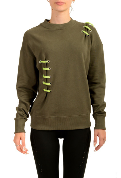 Versace Versus Women's Olive Green Crewneck Sweatshirt