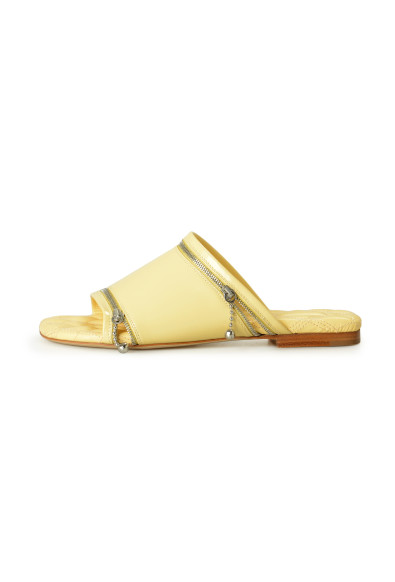 Burberry Women's "Peep Sandal" 100% Leather Flat Mules Sandals Shoes: Picture 2