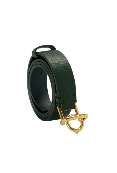 Burberry "Rocking" Vine Green Leather Buckle Decorated Belt