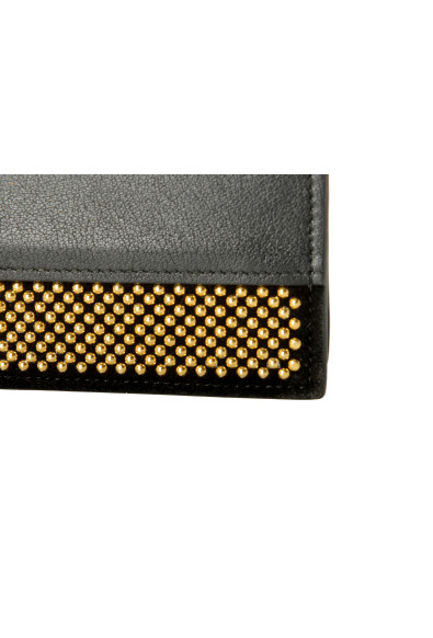 Giuseppe Zanotti Men's Leather Black Gold Metal Beads Embellished Bifold Wallet: Picture 2
