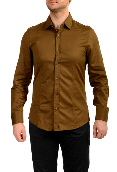 Gucci Men's Olive Green Long Sleeve Dress Shirt