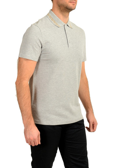 Versace Men's Gray Short Sleeve Logo Embroidery Polo Shirt: Picture 2