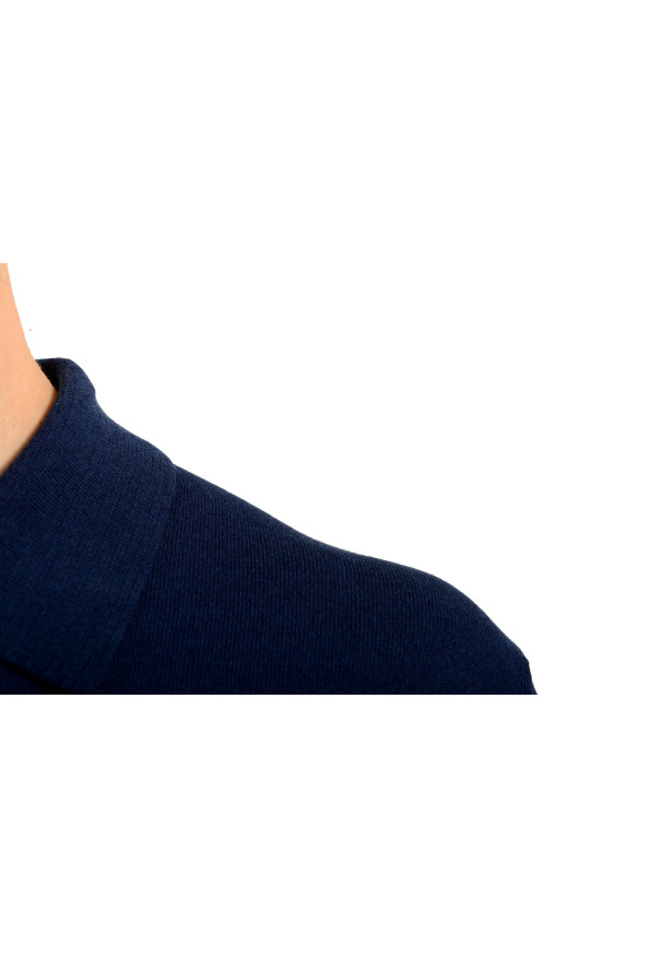 Versace Men's Blue Medusa Piquet Embroidery Knit L/S Polo Shirt: Picture 4