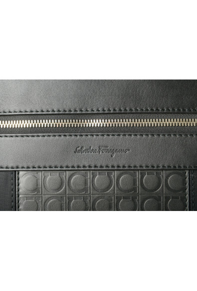 Salvatore Ferragamo Unisex Black Leather 
Canvas Logo Print Backpack: Picture 2