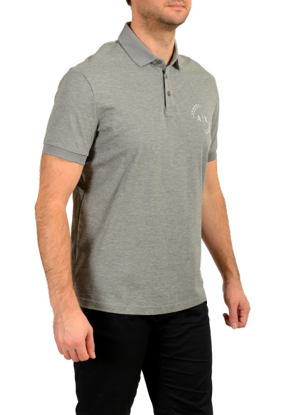 Armani Exchange Men's Gray Logo Embroidered Short Sleeve Polo Shirt: Picture 2