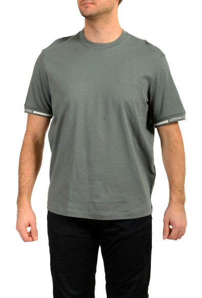 Armani Exchange Men's Balsam Green Logo Tape Print Crewneck T-Shirt