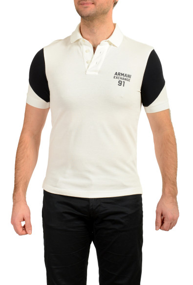 Armani Exchange Men's Two-Tone Logo Print Short Sleeve Polo Shirt