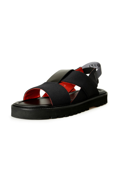 Scuderia Ferrari Men's Black Leather Sandals Shoes 