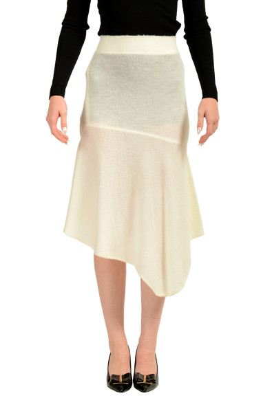 Scuderia Ferrari Women's Ivory 100% Wool Asymmetrical Skirt