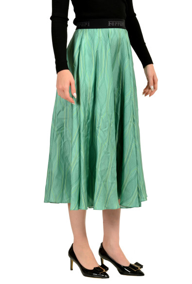 Scuderia Ferrari Women's Multi-Color Printed 100%Silk Pleated Skirt : Picture 2