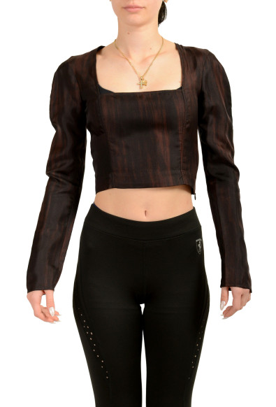 Scuderia Ferrari Women's Printed 100% Silk Long Sleeve Blouse Shirt