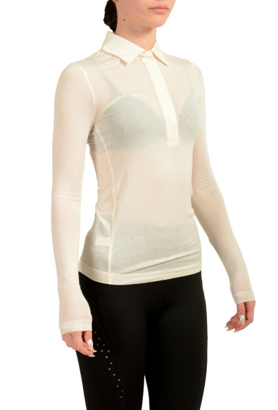 Scuderia Ferrari Women's Ivory Mix Cashmere Long Sleeve Polo Top: Picture 2