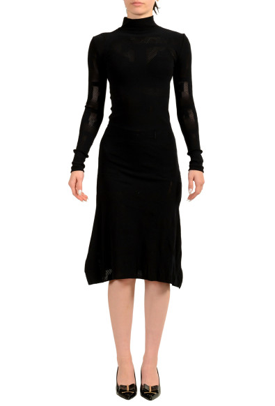 Scuderia Ferrari Women's Black High Neck Stretch Sweater Dress