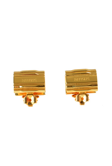 Scuderia Ferrari Gold Color Clip On 100% Brass Earrings
