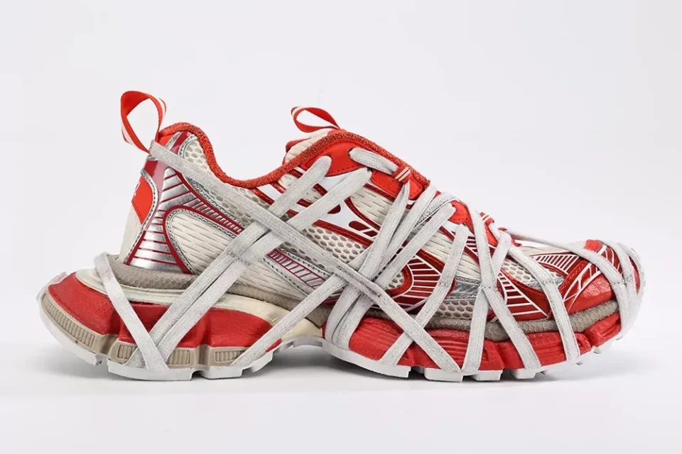 Top Balenciaga 3XL Chunky Mesh Sneakers Orange Beige