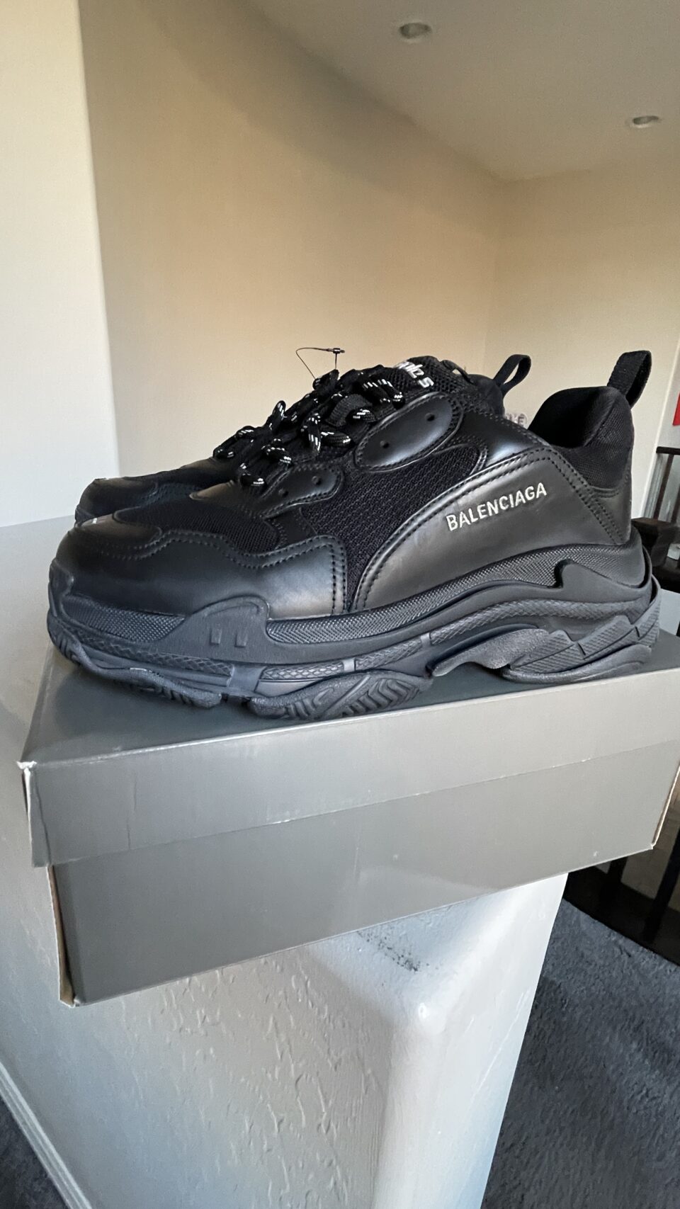 Balenciaga Triple S.  Triple Black (2018 Reissue) (Pre-Distressed) LV STOCK